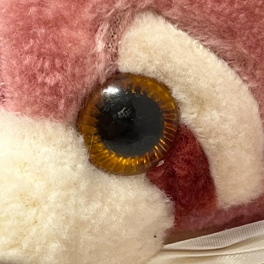 Vintage Ace Novelty Co. Pink Maroon Raccoon Plush Stuffed Animal Toy 12